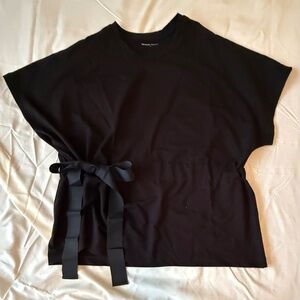 Universal Standard Cinzel Dolman Sleeve Tie Sweatshirt - Black S 14-16